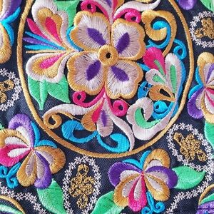 Embroidered NWOT Canvas Crossbody Bag - O/S